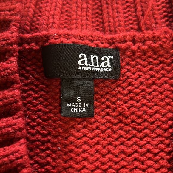 a.n.a. Size Small Dark Red Short Sleeve Sweater V-Neck Pullover - Picture 5 of 11